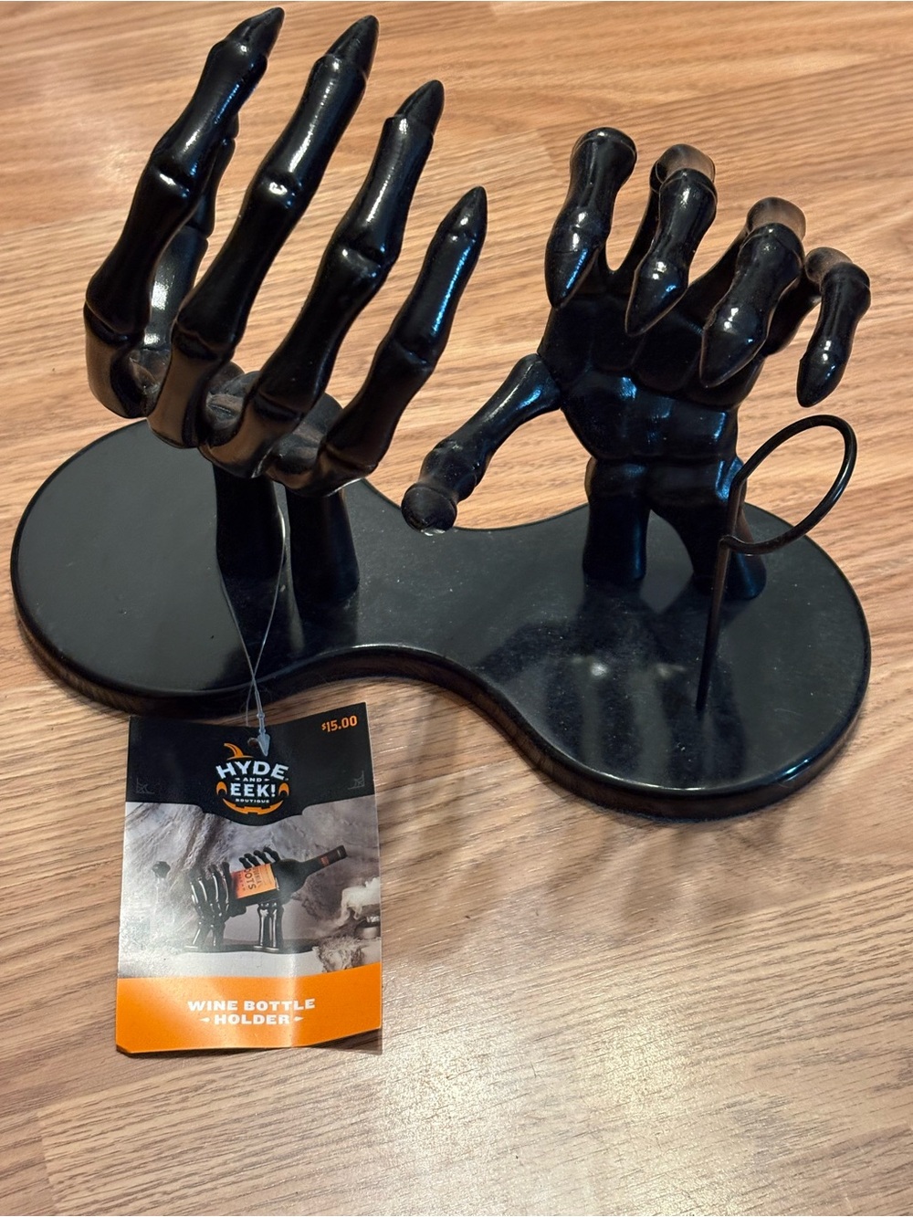 Black Skeleton Hand Wine Bottle Holder